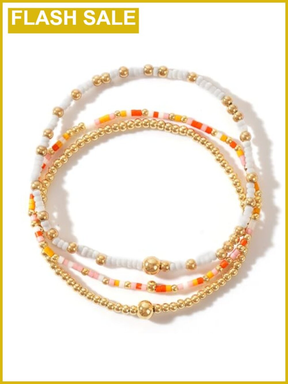 Gold Plated Beaded Stretch Bracelets Stackable Boho Friendship Gift Set